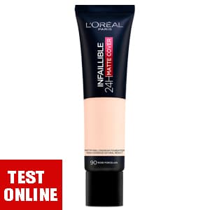 کرم پودر اینفالیبل های کاورمات با ماندگاری 24 ساعته Infaillible 24H Matte Cover90 Rose Porcelain لورال پاریس