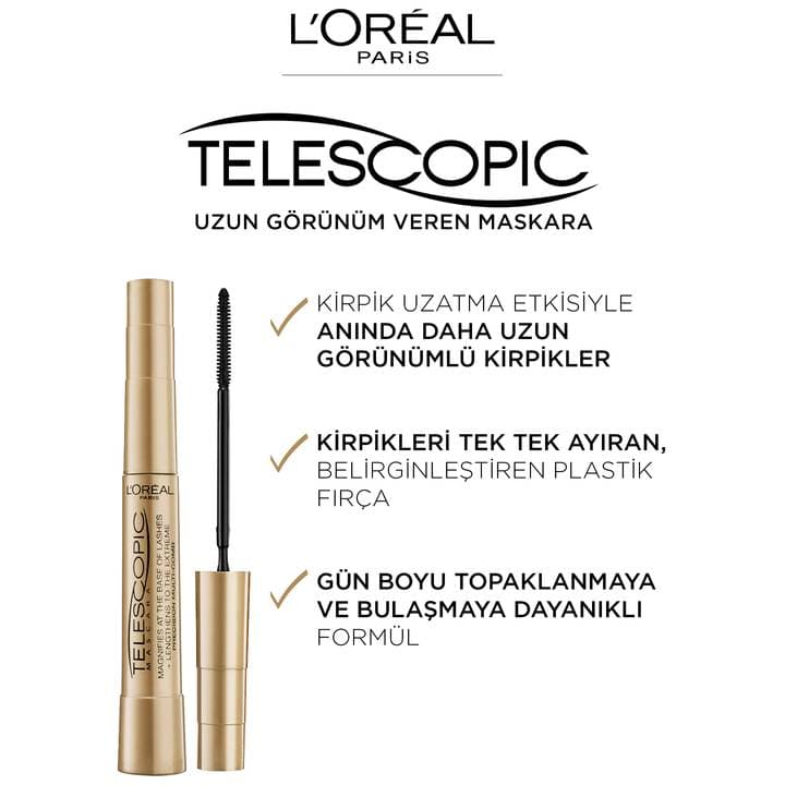 ریمل تلسکوپیک گلد Telescopic Maskara Gold لورال پاریس — تصویر ۴