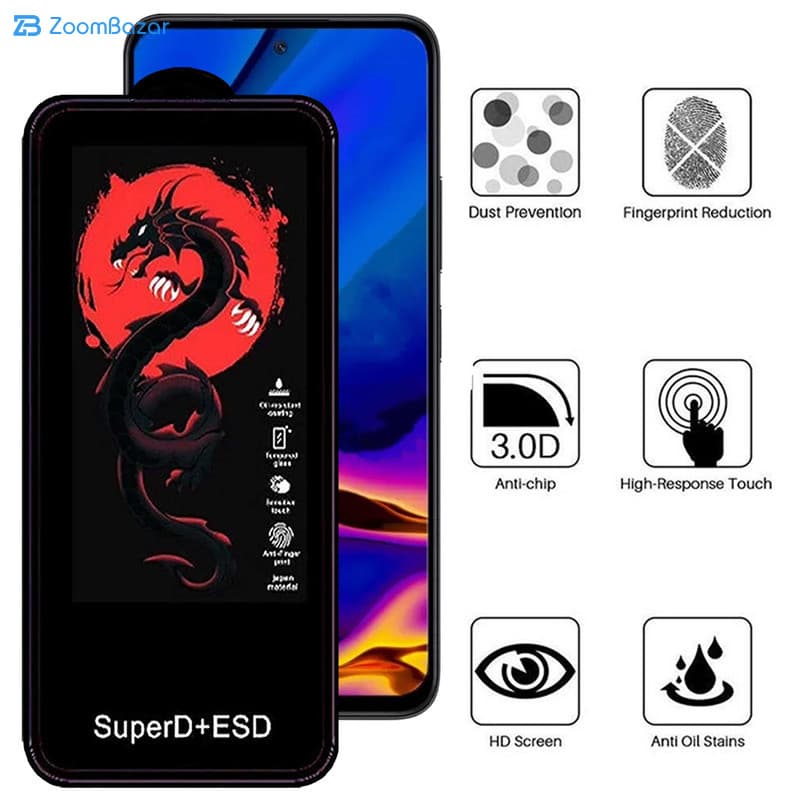 گلس اپیکوی مدل Dragon ESD مناسب برای گوشی موبایل شیائومی Poco M6 Pro 5G / Redmi 12 / Note 12R — تصویر ۴