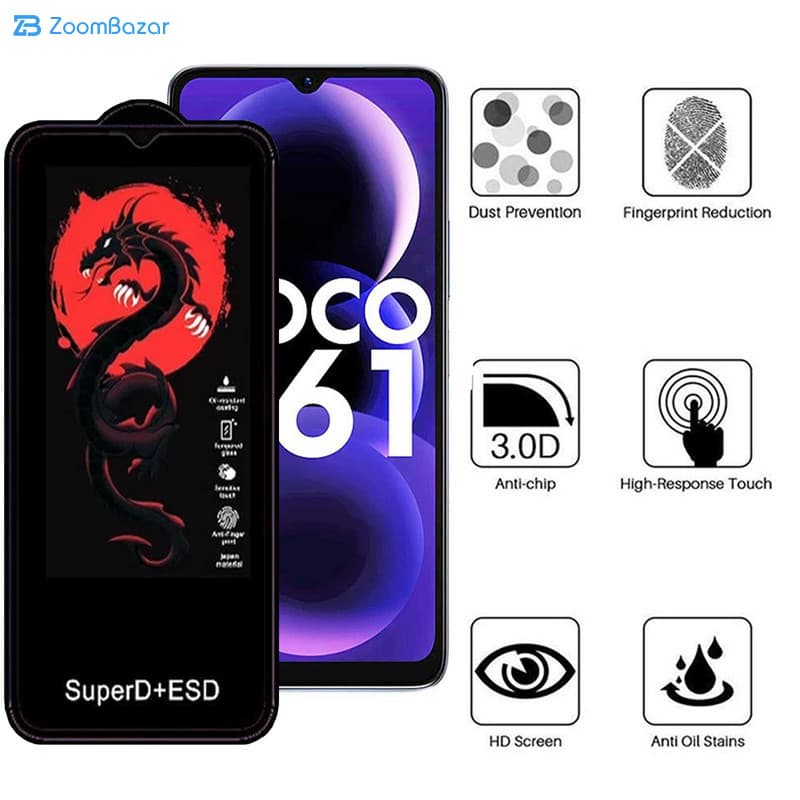 گلس اپیکوی مدل Dragon ESD مناسب برای گوشی موبایل شیائومی Poco C61 — تصویر ۸