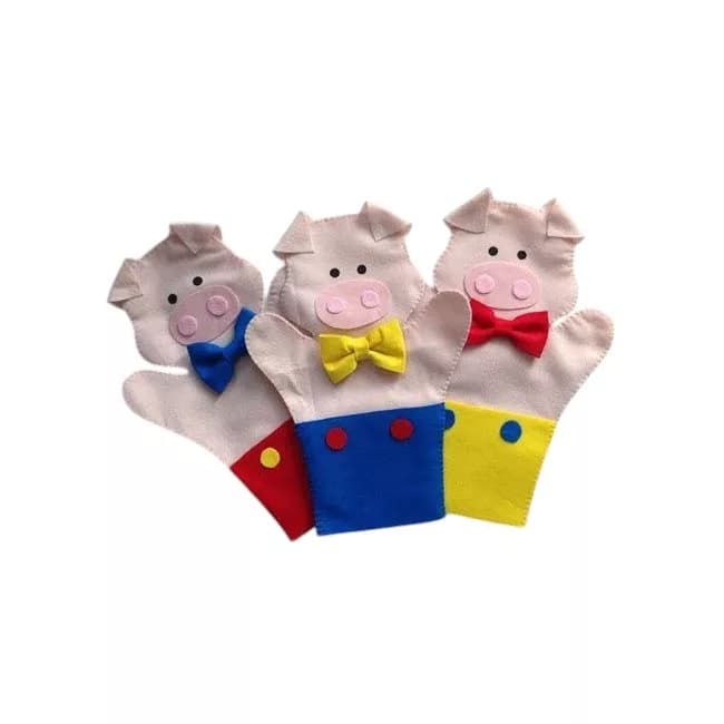 عروسک دستکشی مدل خوک مجموعه 3 عددی