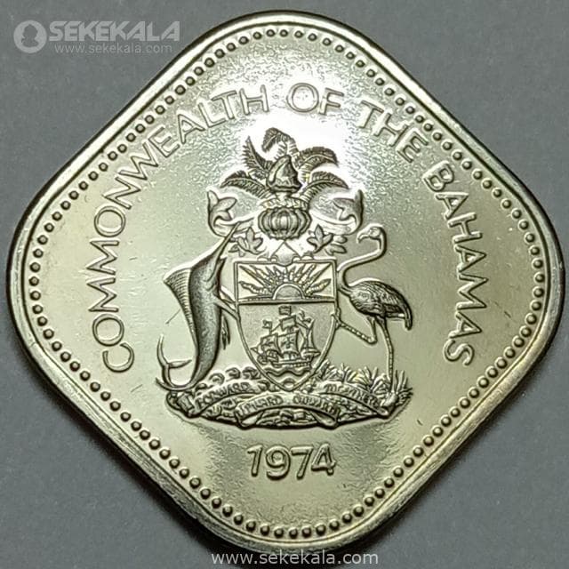 سکه 15 سنت پروف کمیاب باهاما 1974 — تصویر ۲