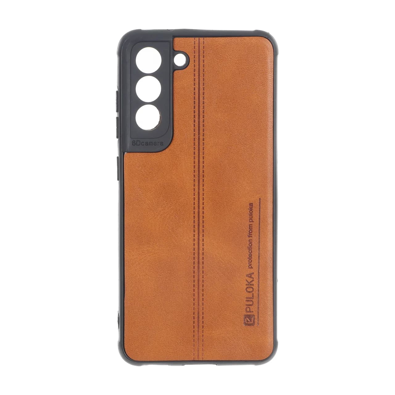 قاب Puloka طرح چرم دوخت دار محافظ لنزدار Samsung Galaxy S21 FE — تصویر ۲