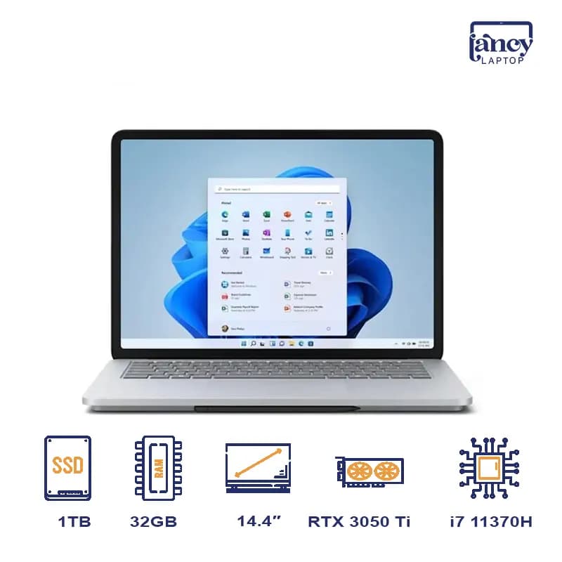 لپ تاپ استوک 14.4 اینچی مایکروسافت Surface Laptop Studio Core i7-11370H 32GB 1TB SSD RTX 3050 Ti 4GB Touch