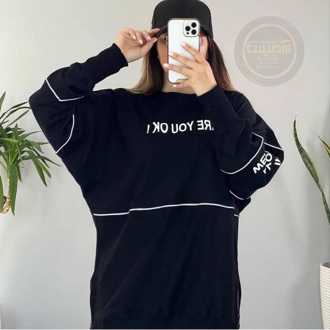 بلوز لانگ بغل زیپ ARE YOU OK — تصویر ۳