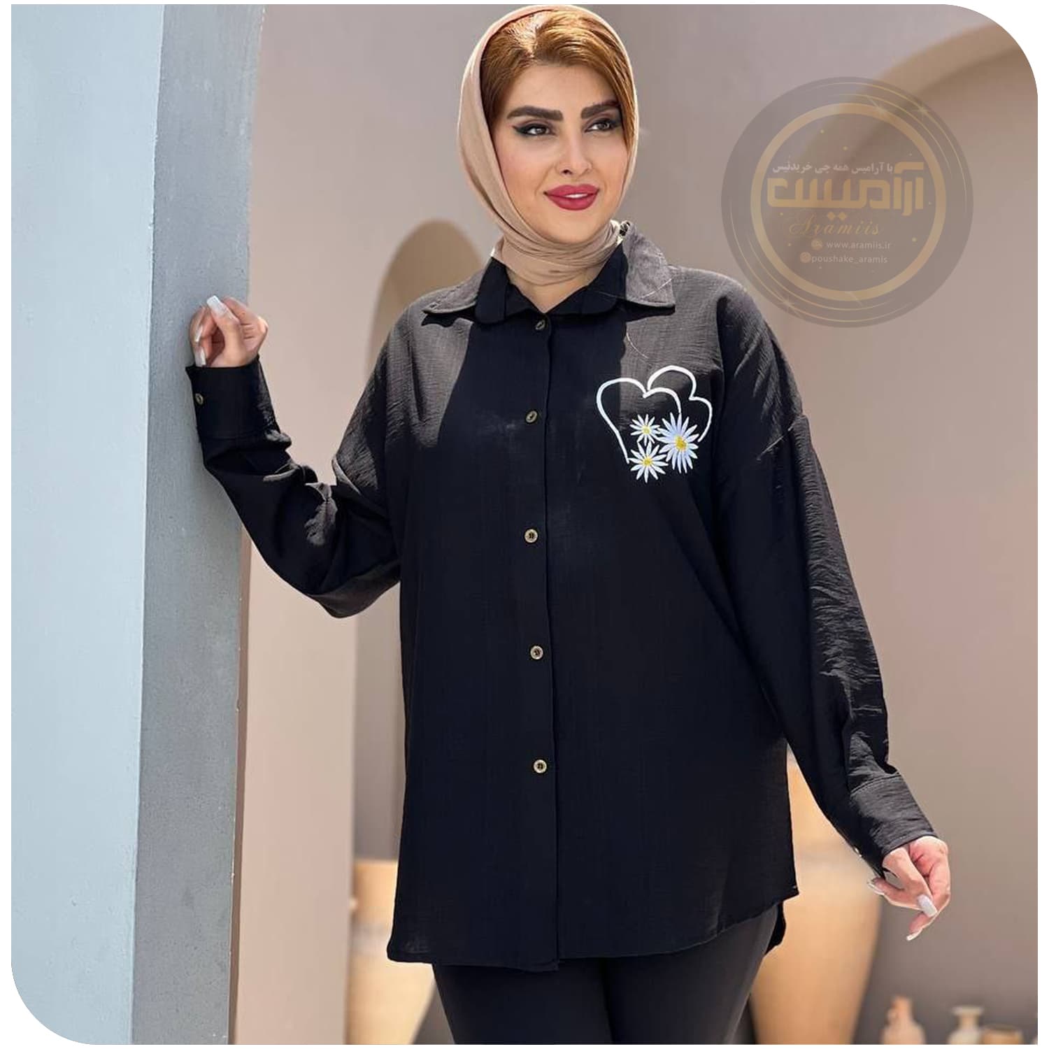 مانتو بابوس گلدوزی بابونه