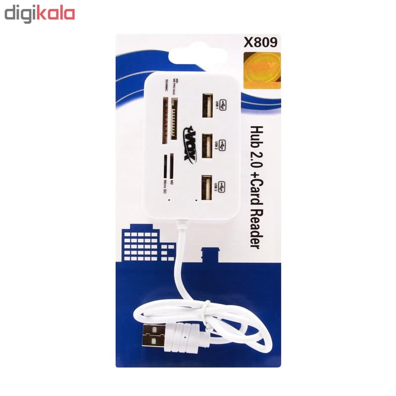 هاب 4 پورت USB2.0 ایکس ووکس مدل X809 کد M13553 — تصویر ۲