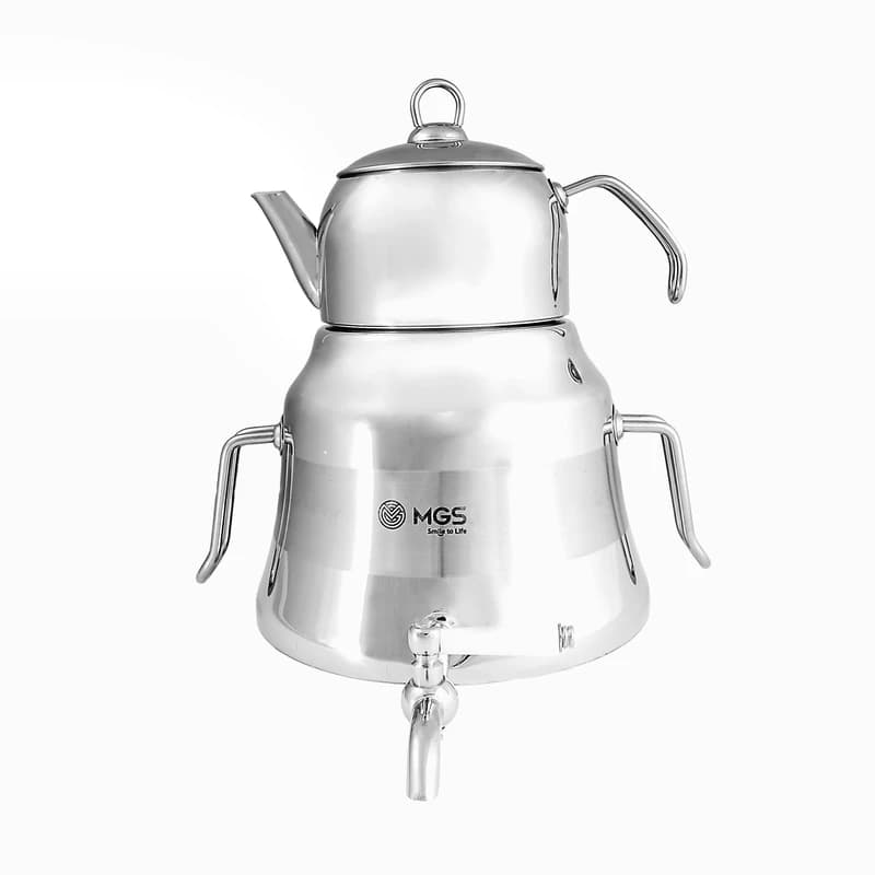 کتری استیل با دو قوری برند ام جی اس MGS کد کالا K41011 — تصویر ۵