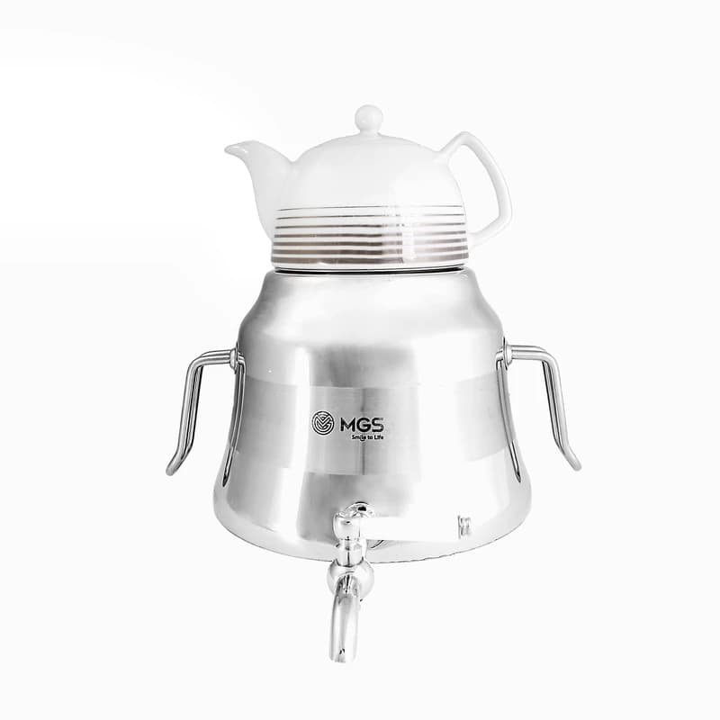 کتری استیل با دو قوری برند ام جی اس MGS کد کالا K41011 — تصویر ۲