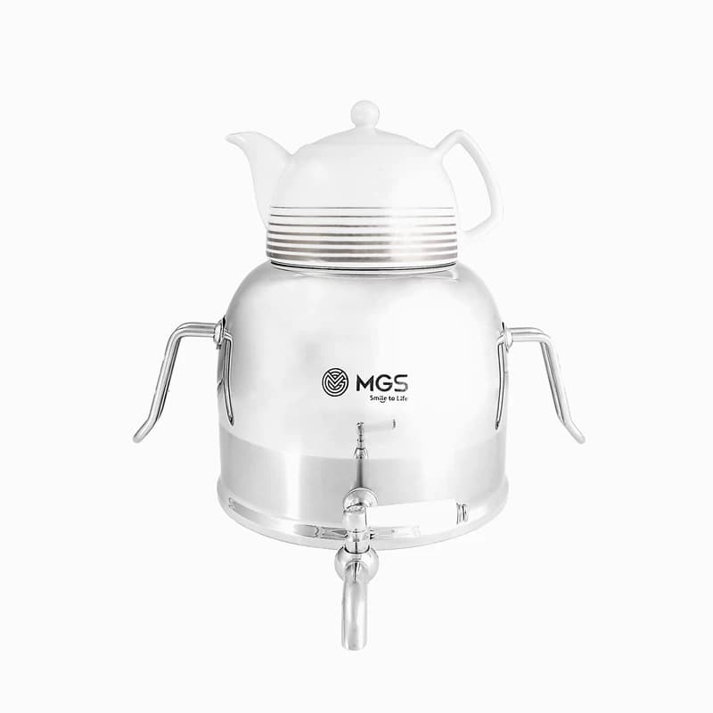 کتری استیل با دو قوری برند ام جی اس MGS کد کالا K41010 — تصویر ۳