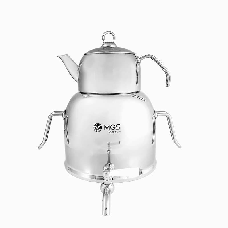 کتری استیل با دو قوری برند ام جی اس MGS کد کالا K41010 — تصویر ۲