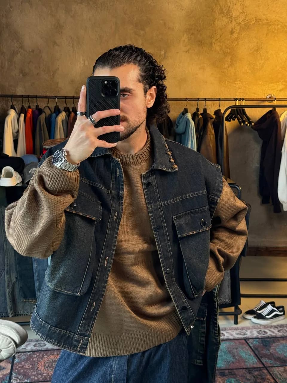 وست جین سنگشور ZARA آبی / نفتی L — تصویر ۳