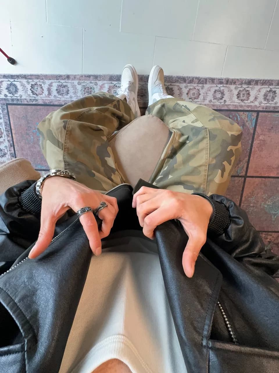 چرم زیپ کج مشکی L — تصویر ۳