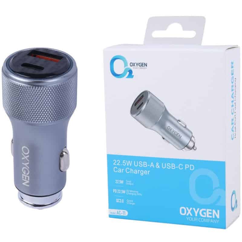 شارژر فندکی فست شارژ Oxygen AC-11 QC3.0 PD 3.1A 22.5W