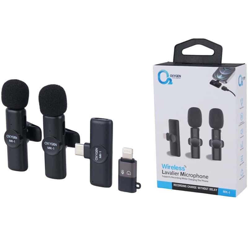 میکروفون یقه ای بی سیم Oxygen MK-1 + تبدیل Type-C To Lightning