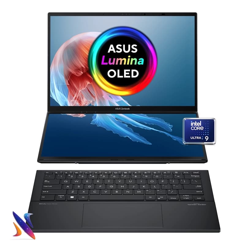 لپ تاپ 14 اینچی لمسی ایسوس ASUS Zenbook DUO OLED UX8406CA Core Ultra9-285H 32GB 512GB Intel ARC 140T Graphics Touch
