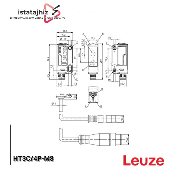 سنسور نوری یکطرفه LEUZE HT3C/4P‑M8 — تصویر ۳