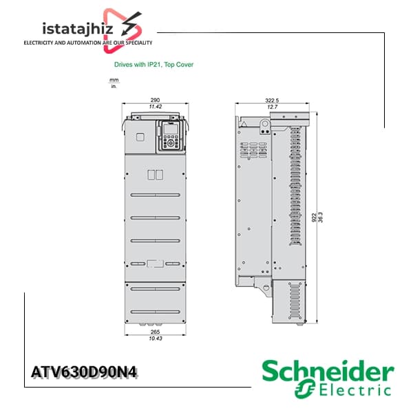 درایو اینورتر اشنایدر سه فاز 90kW سری ATV630 — تصویر ۸