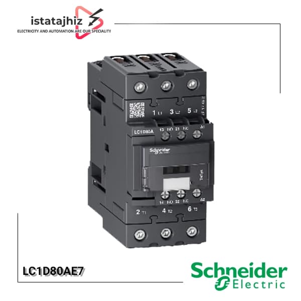 کنتاکتور 80 آمپر اشنایدر مدل LC1D80AE7 بوبین 48 ولت