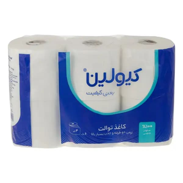 دستمال توالت 4 لایه کیولین، بسته 6 عددی