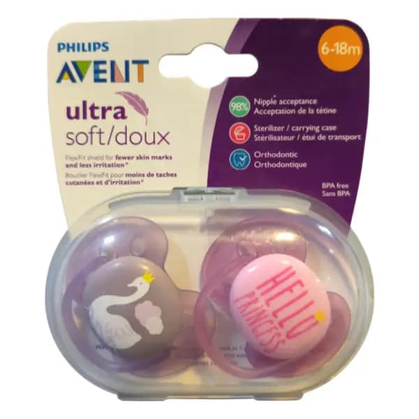 پستانک اونت مدل Ultra Soft طرح قو، مناسب سن ۶ تا ۱۸ ماه
