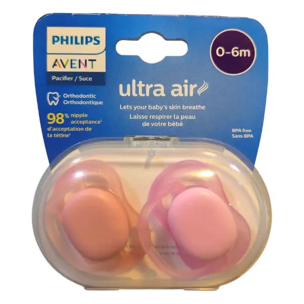 پستانک اونت مدل Ultra Air، رنگ صورتی، مناسب نوزادان دختر 0 تا 6 ماهه