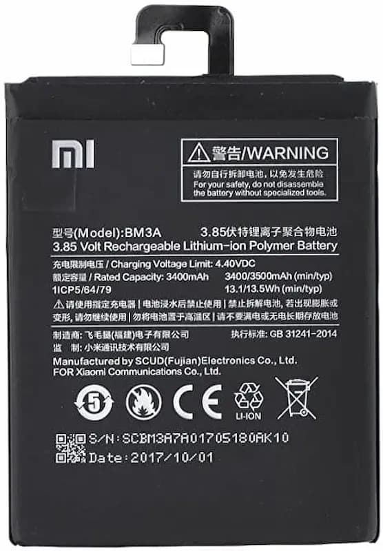 باتری اصلی گوشی شیائومی Xiaomi Mi note 3 مدل BM3A