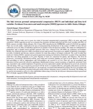 دانلود کتاب The link between personal entrepreneurial competencies (PECS) and individual and firm level variables: Evidence from micro and small…