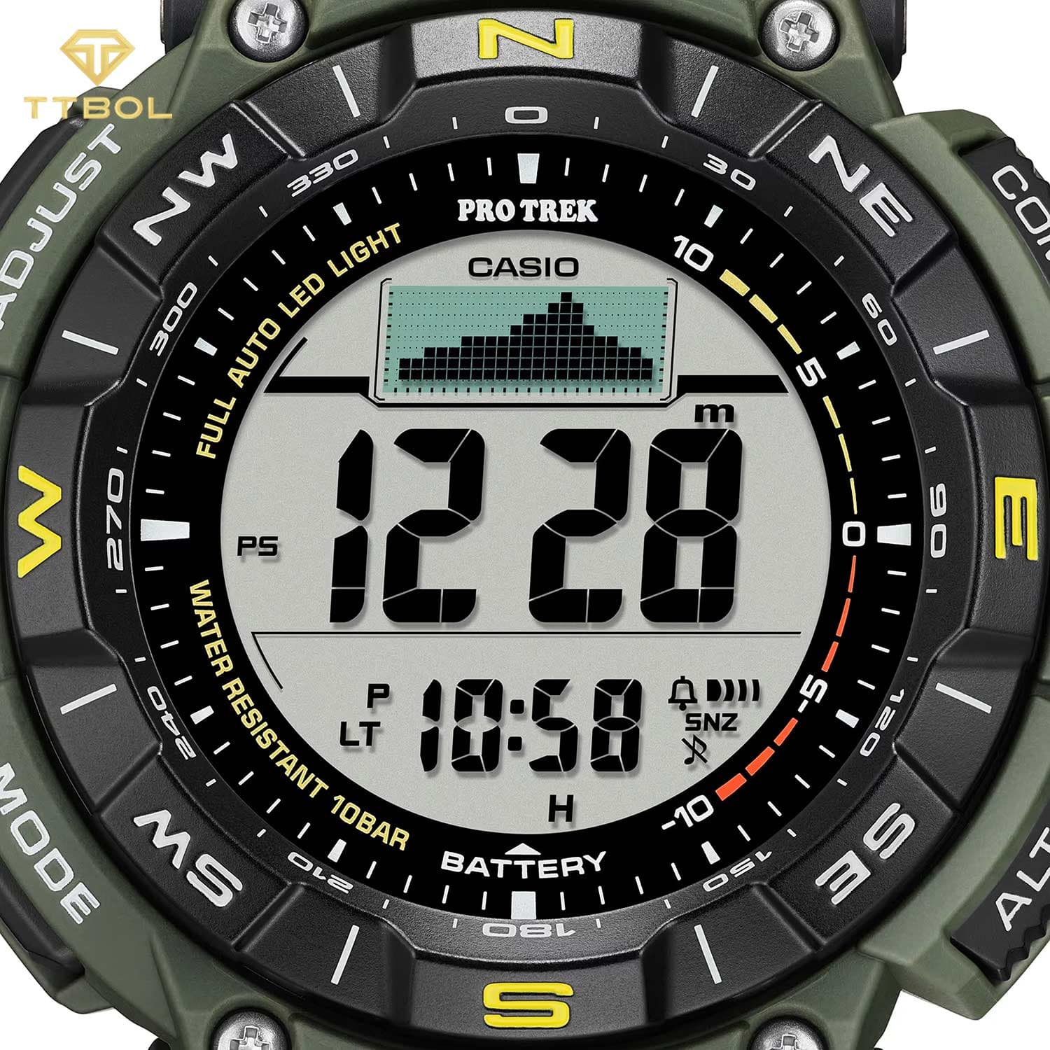 ساعت مچی مردانه کاسیو پرو ترک CASIO PRO TREK PRG-340-3 — تصویر ۶