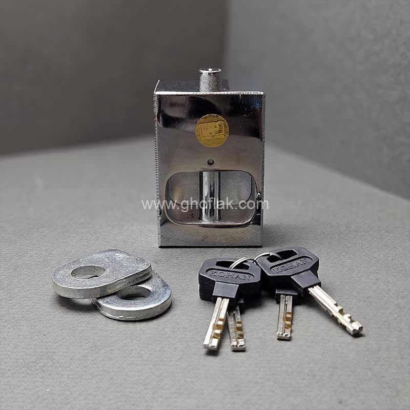 قفل کتابی کهن مدل گارد دار کلید سولکسی سایز 85 — تصویر ۳