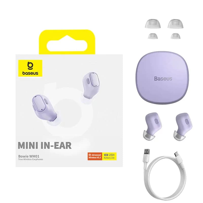 هندزفری بلوتوثی باسئوس (بیسوس) مدل Baseus Bowie WM01 – سفید