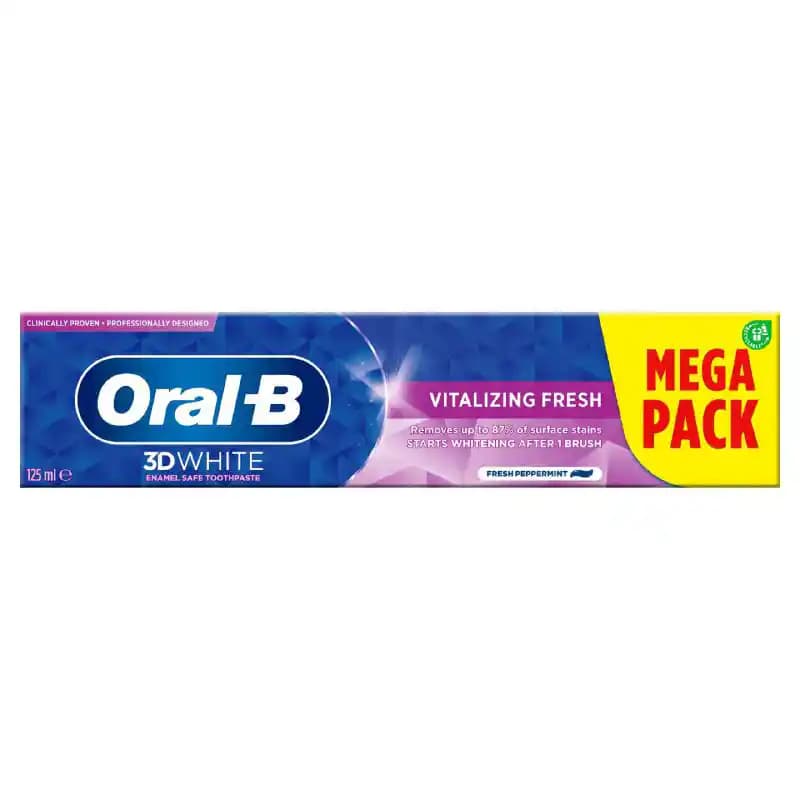 خمیردندان سفید کننده اورال-بی تری دی وایت 125 میل Oral-B 3D White Vitalizing Fresh
