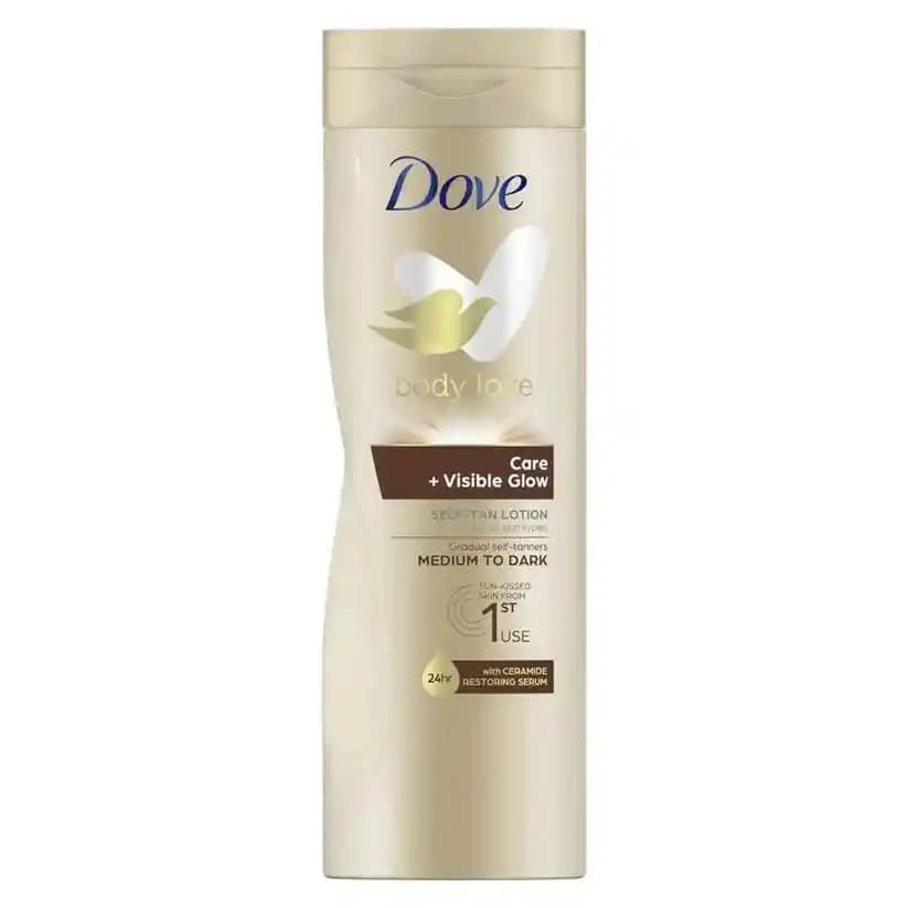 لوسیون درخشان کننده بدن داو برای پوست متوسط تا تیره 400 میل Dove Lotion Visible Glow Medium to Dark