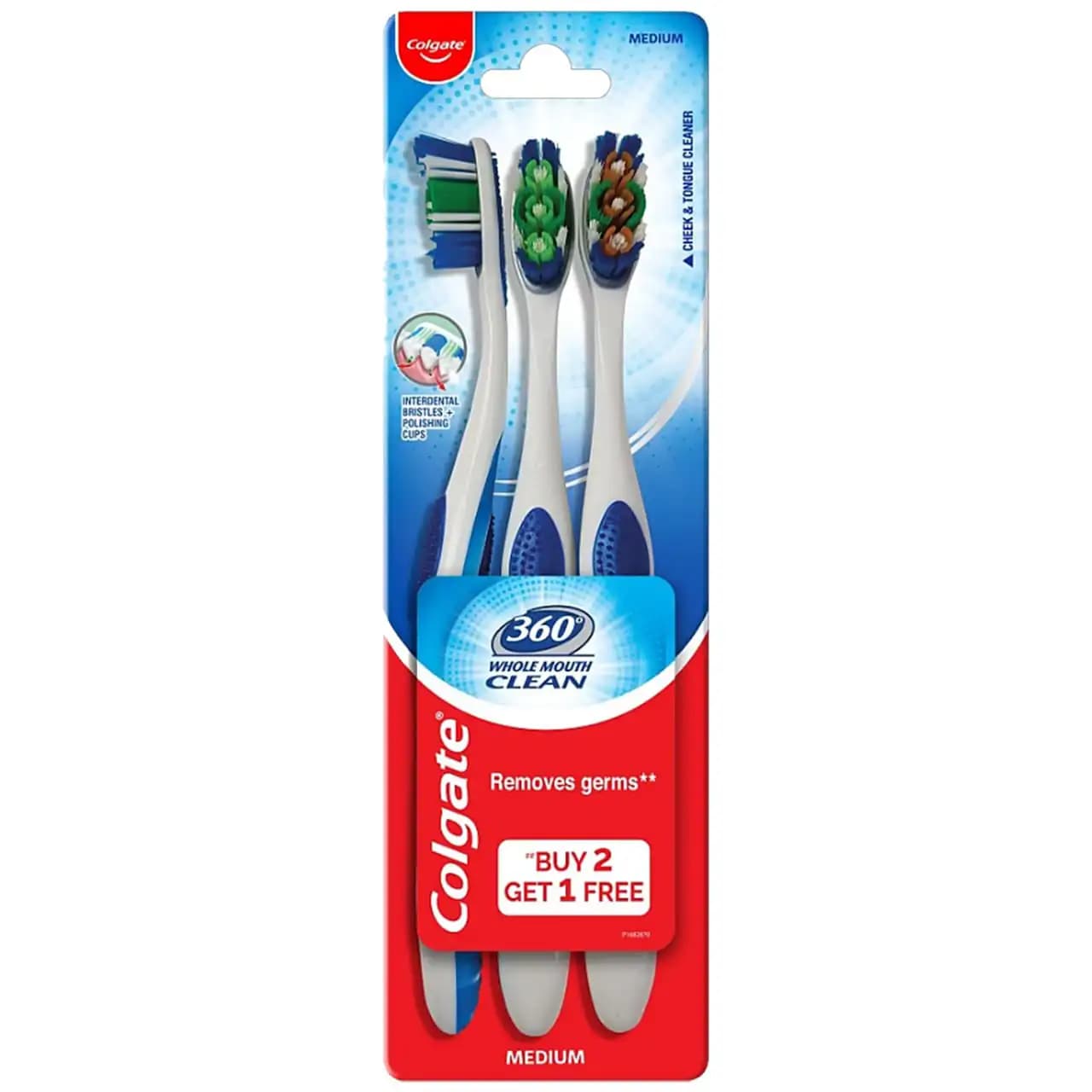 مسواک کلگیت 3 عددی مدل کلین 360 درجه Colgate 360 Whole Mouth Clean Toothbrush