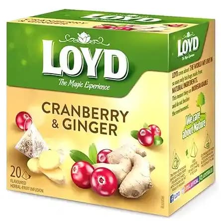 دمنوش لوید طعم کرن بری و زنجبیل 20 عددی LOYD Cranberry & Ginger