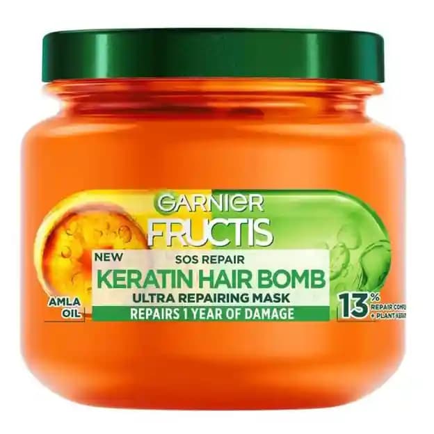 ماسک موی ترمیم کننده مو قوی گارنیه 320 میل Garnier Fructis Keratin Hair Bomb Ultra Repairment Mask
