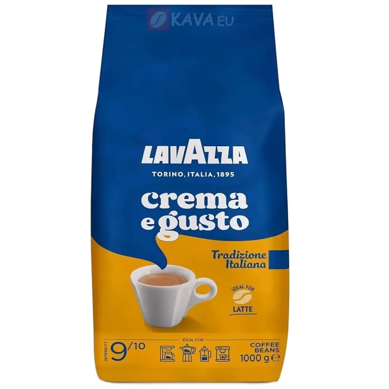 دانه قهوه لاوازا مدل کرما ای گوستو ترادیزیونه ایتالیانا 1 کیلویی Lavazza Crema e Gusto Tradizione Italiana