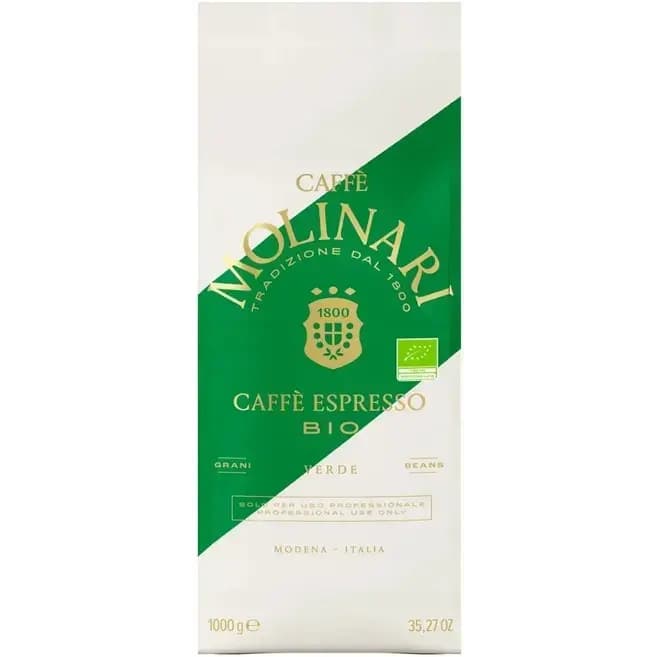 دانه قهوه ارگانیک مولیناری اسپرسو بیو 100%عربیکا یک کیلویی Caffe Molinari Bio