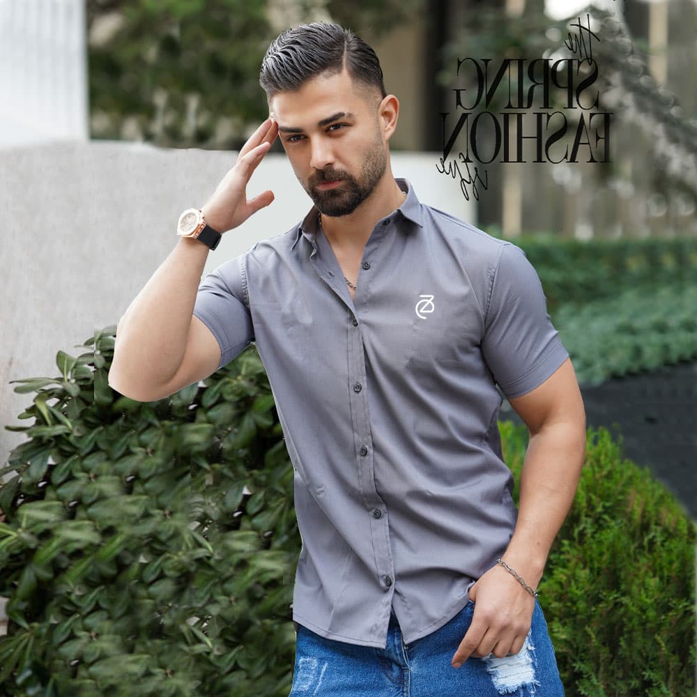 پیراهن آستین کوتاه طوسی زارا zara