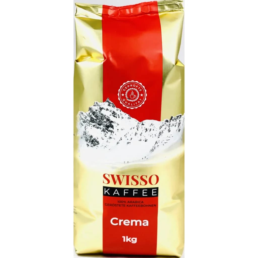 دانه قهوه سویسو کافی کرما ۱۰۰٪ عربیکا ۱ کیلوگرم Swisso caffee Crema