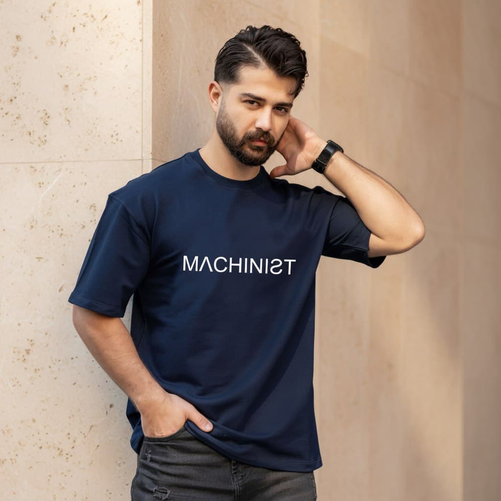 تیشرت مچینست Machinist دونخ پنبه سرمه ای مردانه | کیفیت بالا