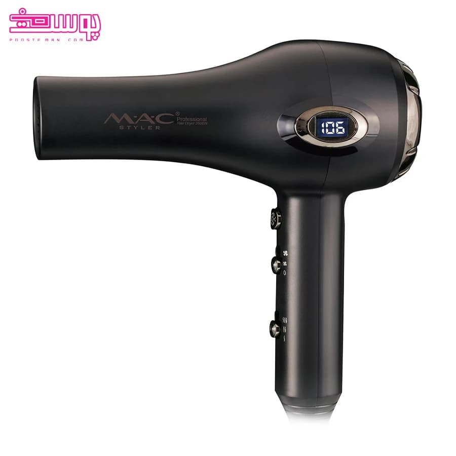 مک استایلر سشوار حرفه ای 2600 وات مدل Mac Styler Professional Salon Hair Dryer MC 6998 — تصویر ۲
