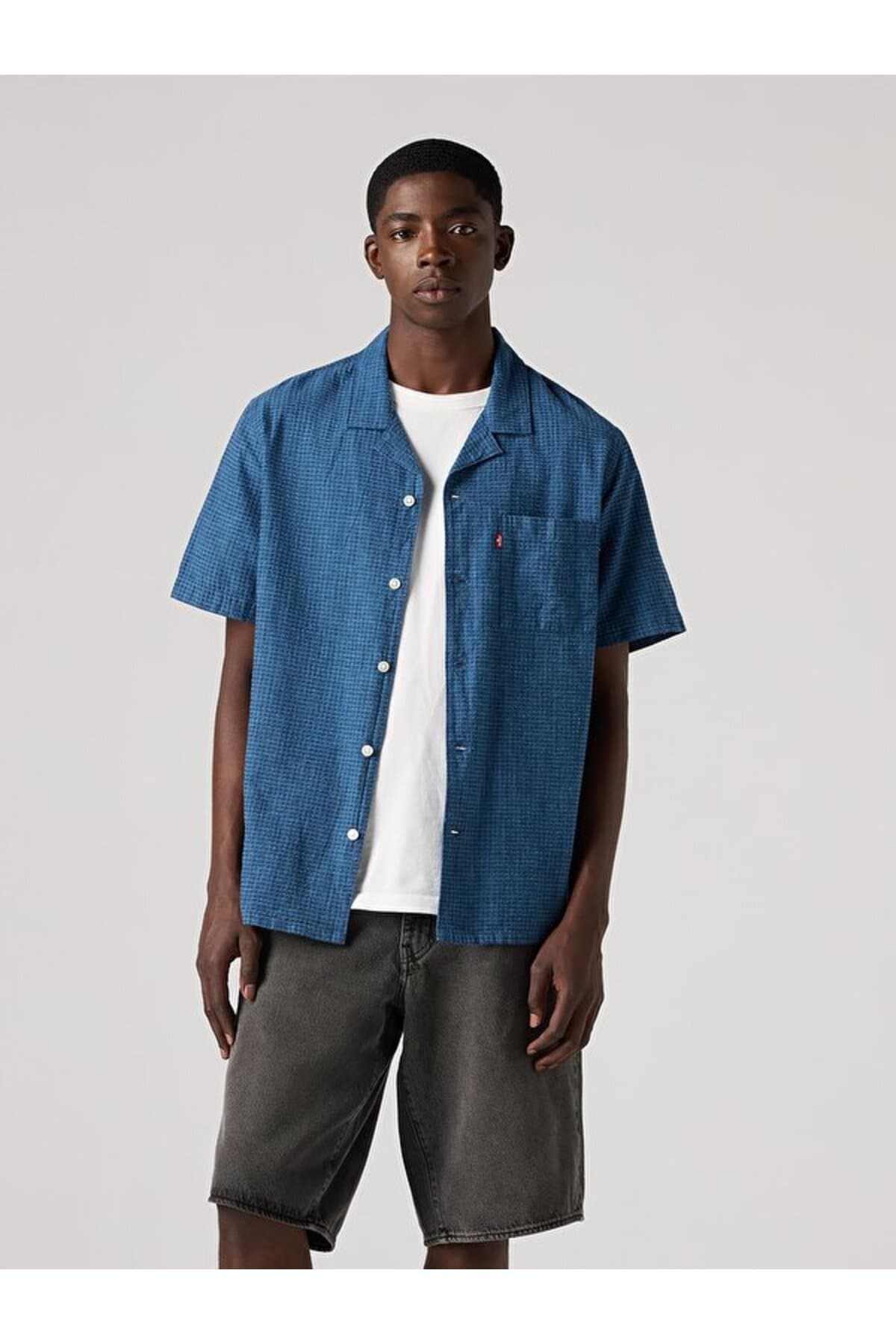 پیراهن لیوایز مردانه پنبه ای آبی سرمه ای راسته Regular/رگولار بیسیک | Levi’s 72625 0109 PK
