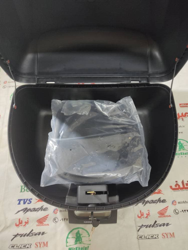 صندوق باکس box عقب انواع موتورسیکلت دسته دار مدل e65 (بزرگ) — تصویر ۲