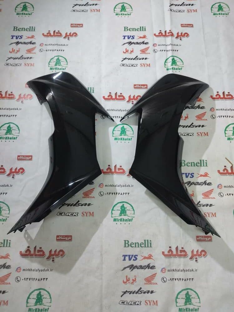 قاب (کاور فلاپ) بغل بلوری چراغ جلو موتور یاماها طرح ایروکس جدید نیوفیس nvx مشکی براق (جفتی)