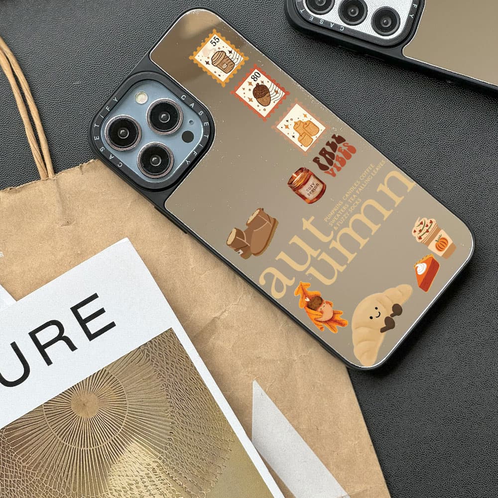 قاب آینه ای چاپی سفارشی (کد 0490) مدل پاییز – autumn مناسب برای گوشی موبایل اپل آیفون Apple iPhone 7 / 8 / SE 2020 / 7 Plus / 8 Plus / X / XS / XR / XS Max / 11 / 11 Pro / 11 Pro Max / 12 / 12 M — تصویر ۵