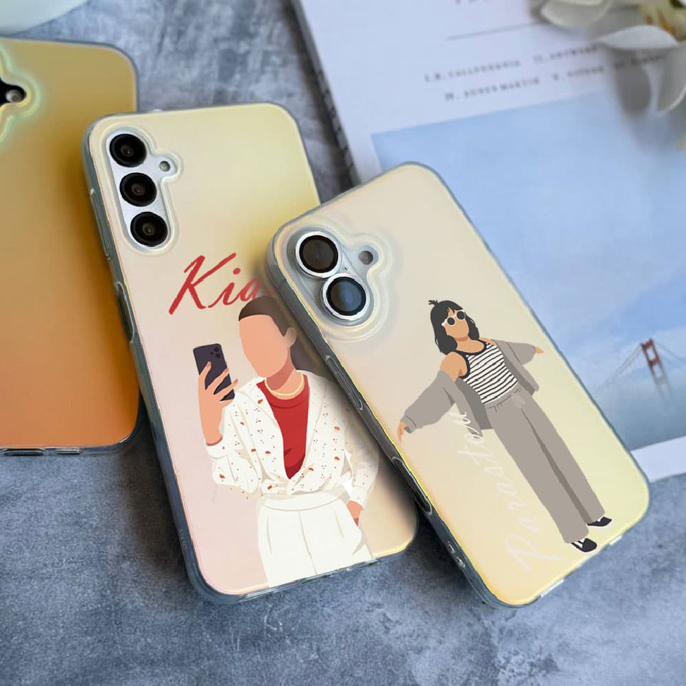 قاب هولوگرامی چاپی سفارشی (کد 0489) به اسم دلخواه مدل vector style مناسب برای گوشی موبایل سامسونگ Samsung Galaxy A12 / A13 / A14 / A15 / A21S / A22 4G / A23 / A24 / A25 / A30S / A31 / A32 4G / A32 5G