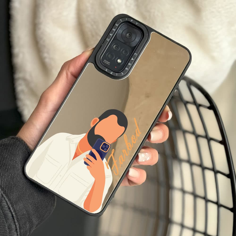 قاب آینه ای چاپی سفارشی (کد 0489) به اسم دلخواه مدل vector style مناسب برای گوشی موبایل اپل آیفون Apple iPhone 7 / 8 / SE 2020 / 7 Plus / 8 Plus / X / XS / XR / XS Max / 11 / 11 Pro / 11 Pro Max / 12