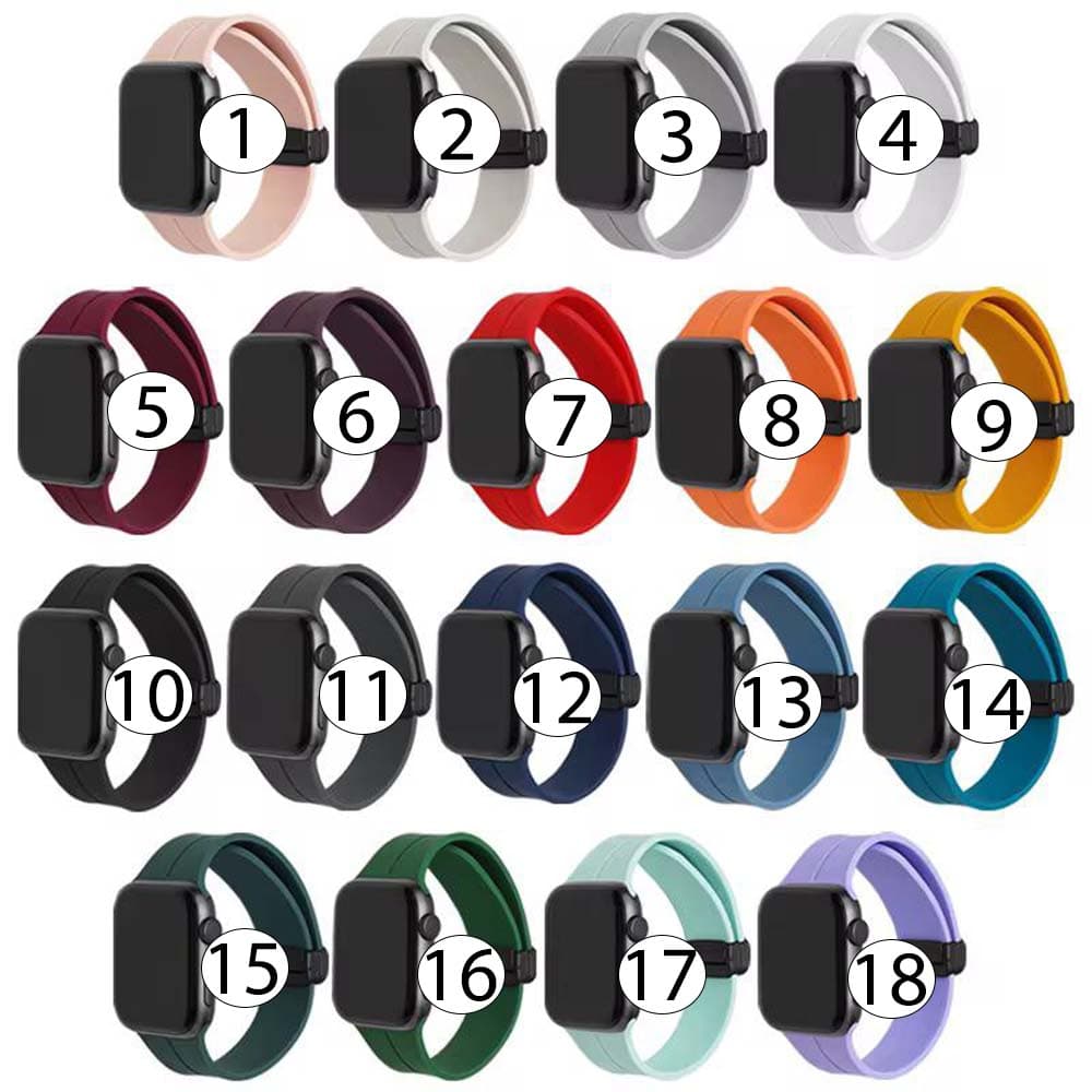 بند سیلیکونی مگنتی مناسب برای اپل واچ سری Apple Watch 1 , 2 , 3 , 4 , 5 , 6 , 7 , 8 , 9 , 10 , SE , Ultra 1 , Ultra 2 سایز 38 , 40 , 41 , 42 جدید , 44 , 45 , 46 , 49 میلی متر — تصویر ۳