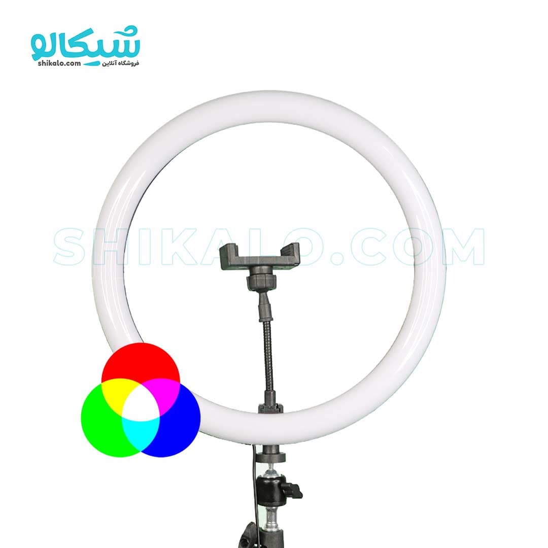 رینگ لایت مدل MJ33-RGB به همراه پایه — تصویر ۵